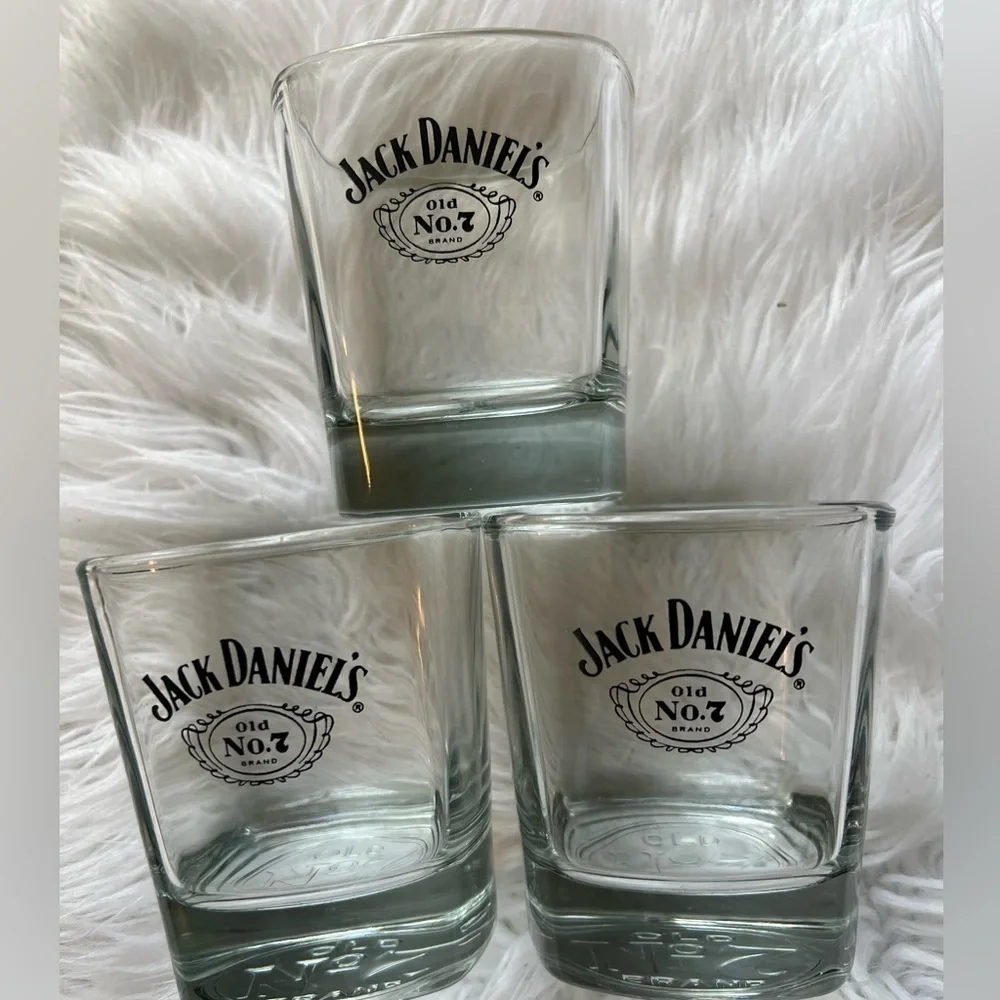 Set of 3 Vintage Jack Daniel’s Old No. 7 Bar Glasses